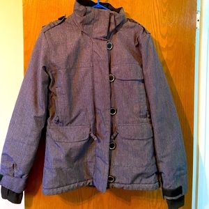 Powder Room snowboarding jacket, removable hood. Warm & perfect for snowsports!